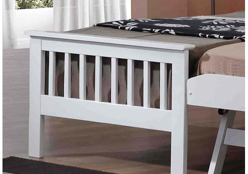 3ft single White finish guest bed frame with trundle bed underneath 2